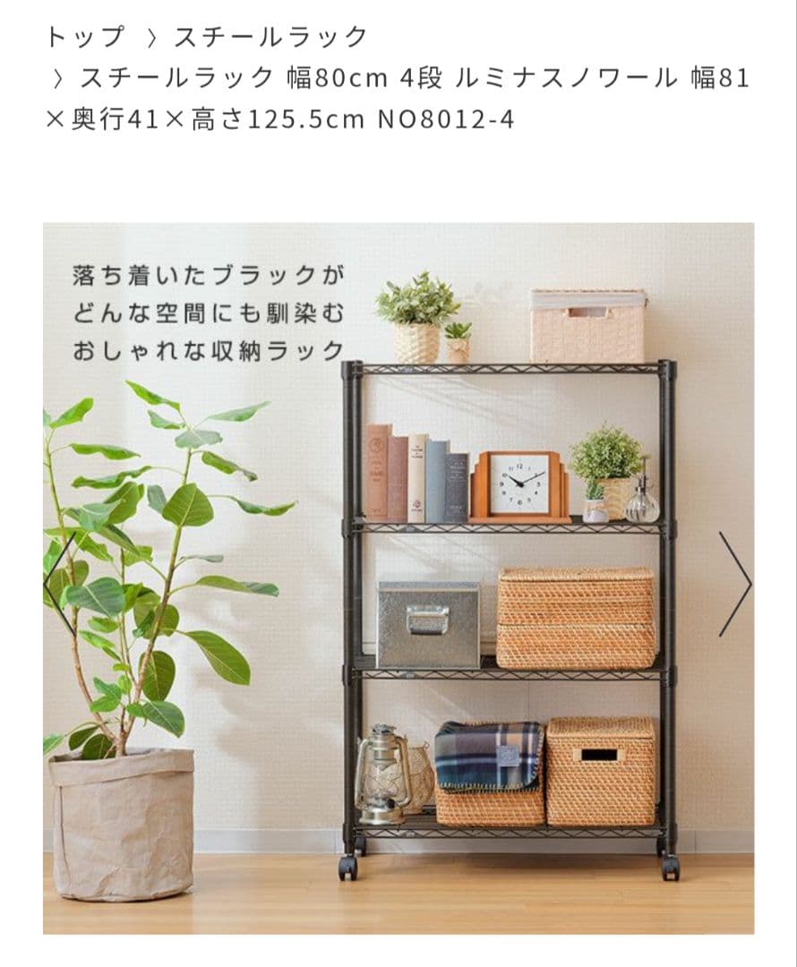 ドウシシャ　ルミネスノワールフリーラック　4段　ブラック　オプション3点付き