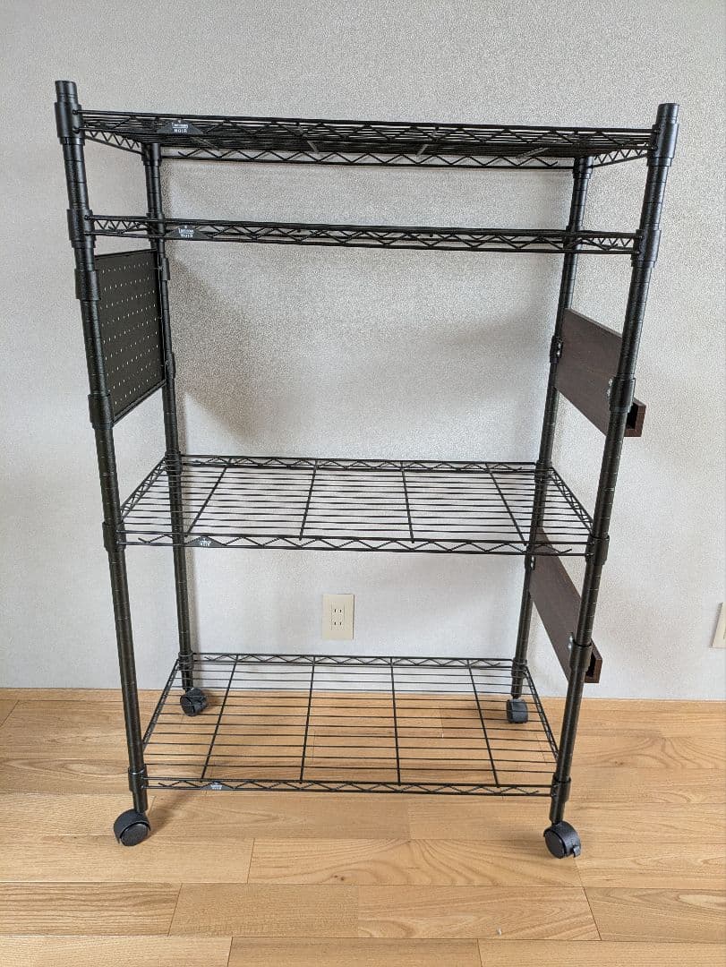 ドウシシャ　ルミネスノワールフリーラック　4段　ブラック　オプション3点付き