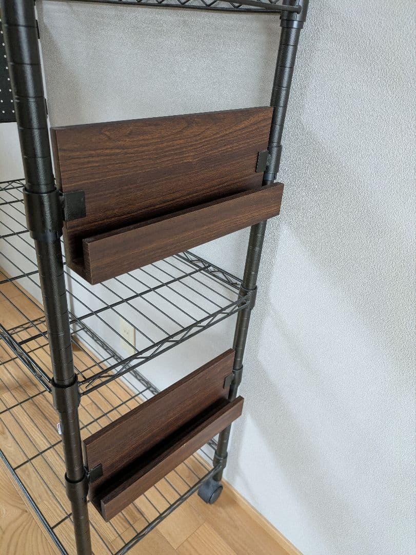 ドウシシャ　ルミネスノワールフリーラック　4段　ブラック　オプション3点付き