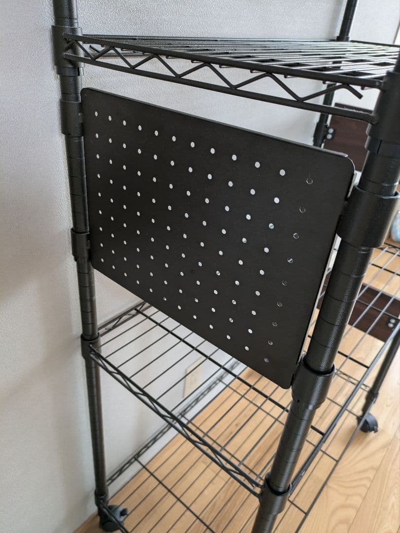 ドウシシャ　ルミネスノワールフリーラック　4段　ブラック　オプション3点付き