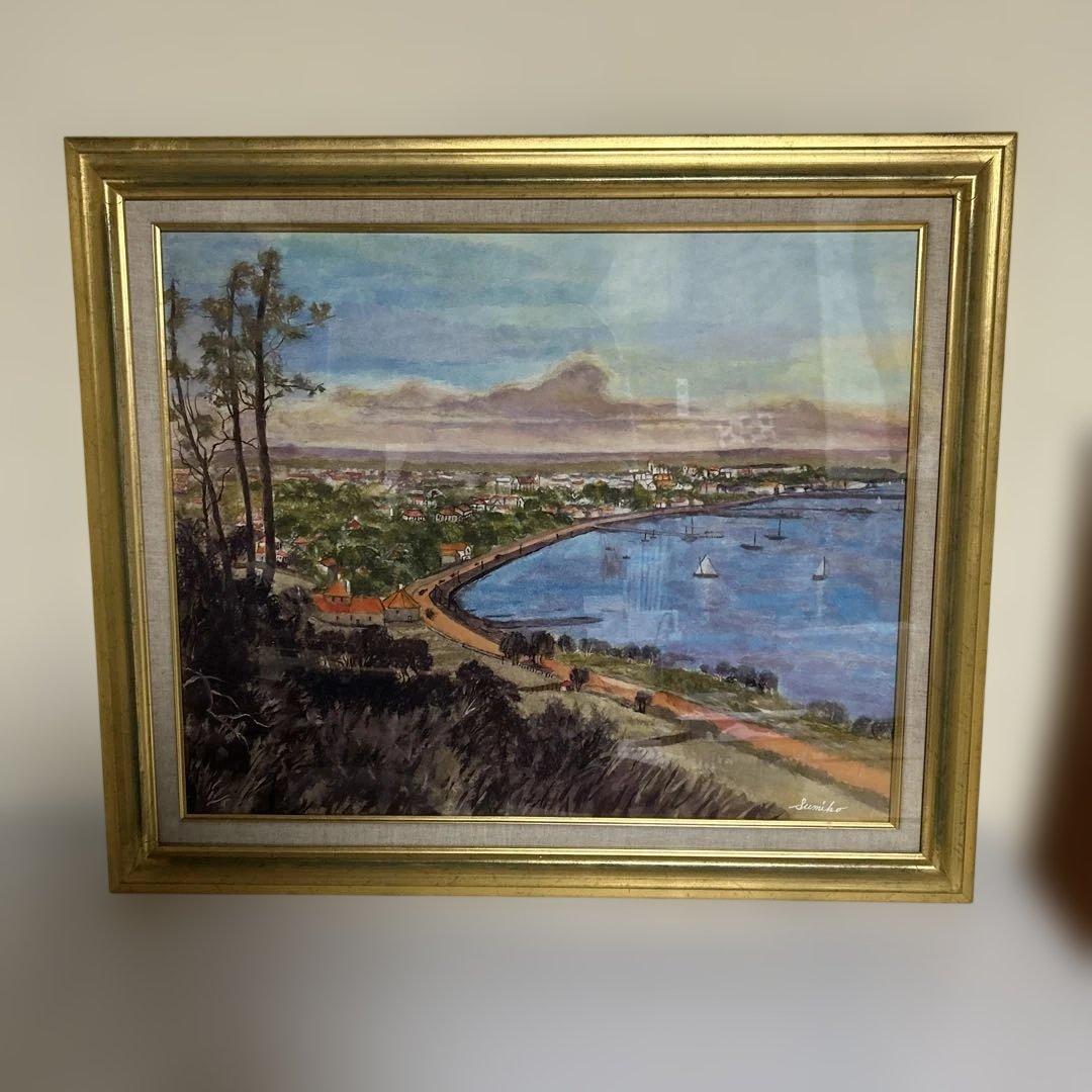 風景画 貼り絵 金色フレーム付き 約50cm x 40cm - メルカリ