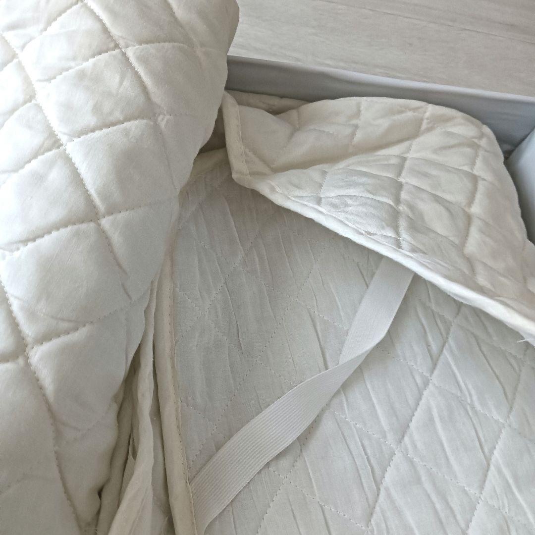 【未使用】最高級 本麻 敷きパッド シングル キルティング