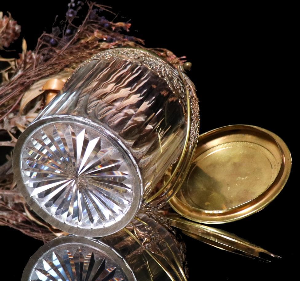 オールド・バカラ 1890年頃 極稀少 金装飾イーグル ビスケットジャー