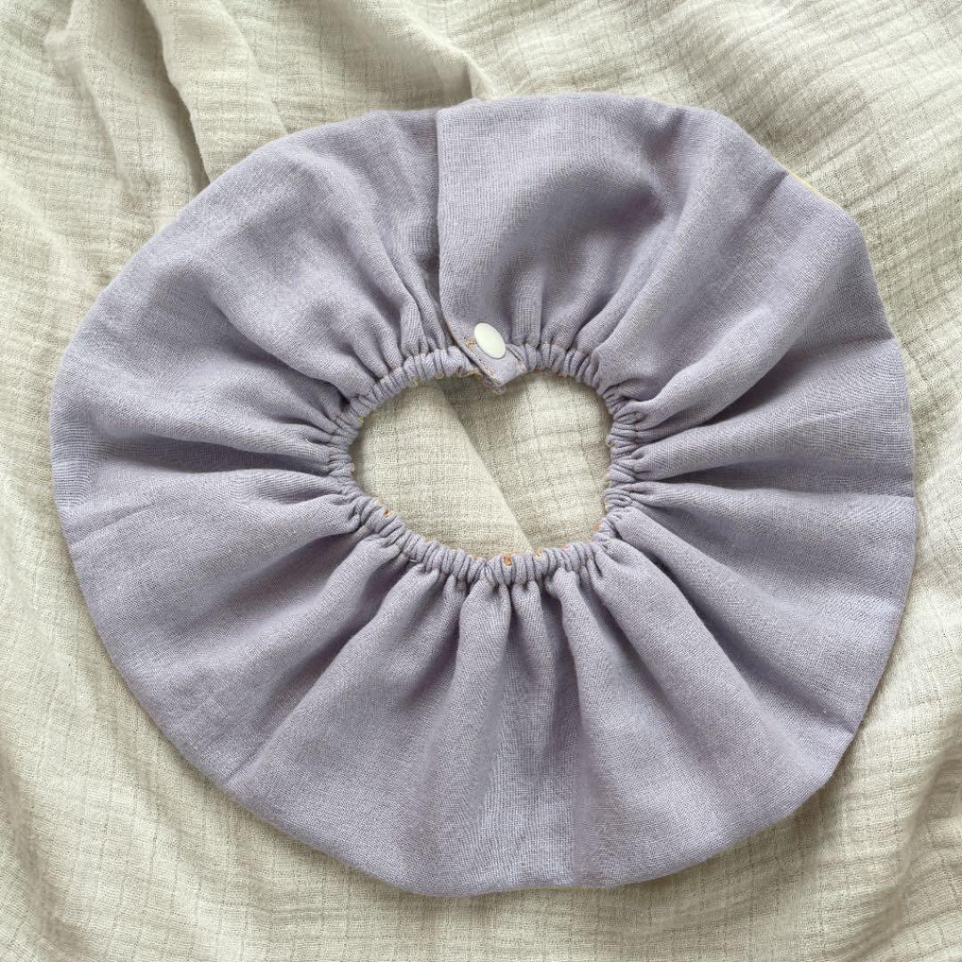 再販☆なみなみ水彩×ライラック☆ ハンドメイド リバーシブル スタイ