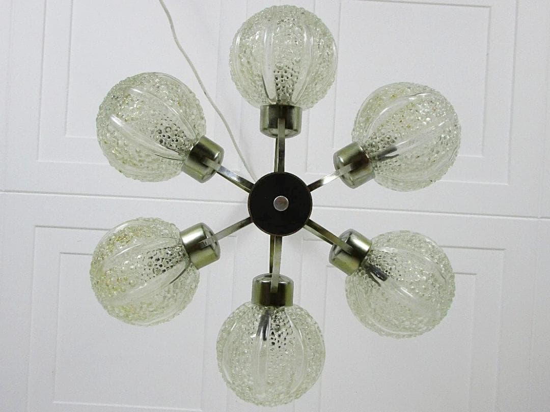 点灯確認済み スプートニク 6灯 60s スペースエイジ シャンデリア ライト