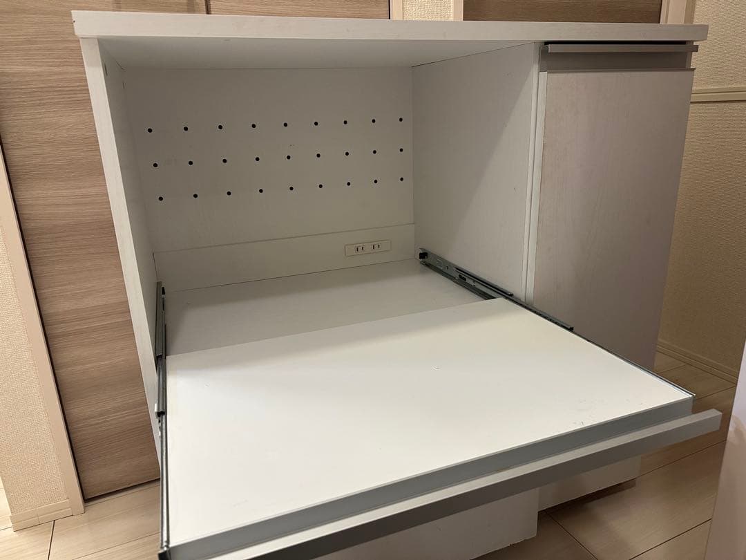 キッチンラック キャスター付き 木製ホワイト