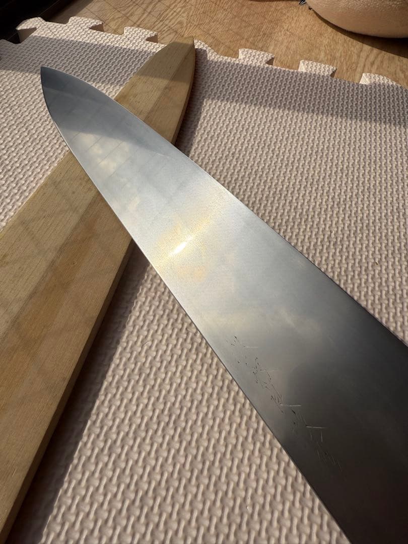 鉄釼良政作 本焼　和包丁 刃渡り30㎝ 全長47㎝ 鞘付 和牛刀