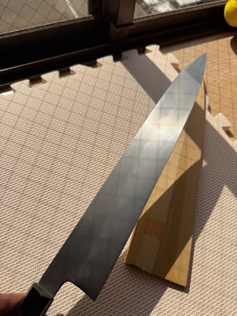 鉄釼良政作 本焼　和包丁 刃渡り30㎝ 全長47㎝ 鞘付 和牛刀