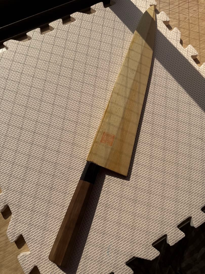 鉄釼良政作 本焼　和包丁 刃渡り30㎝ 全長47㎝ 鞘付 和牛刀