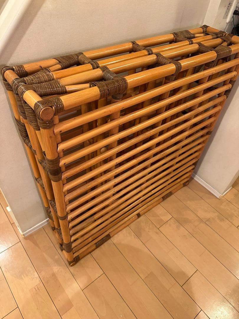 アジアンテイスト 籐（ラタン）すのこベッド シングル　※配送要相談