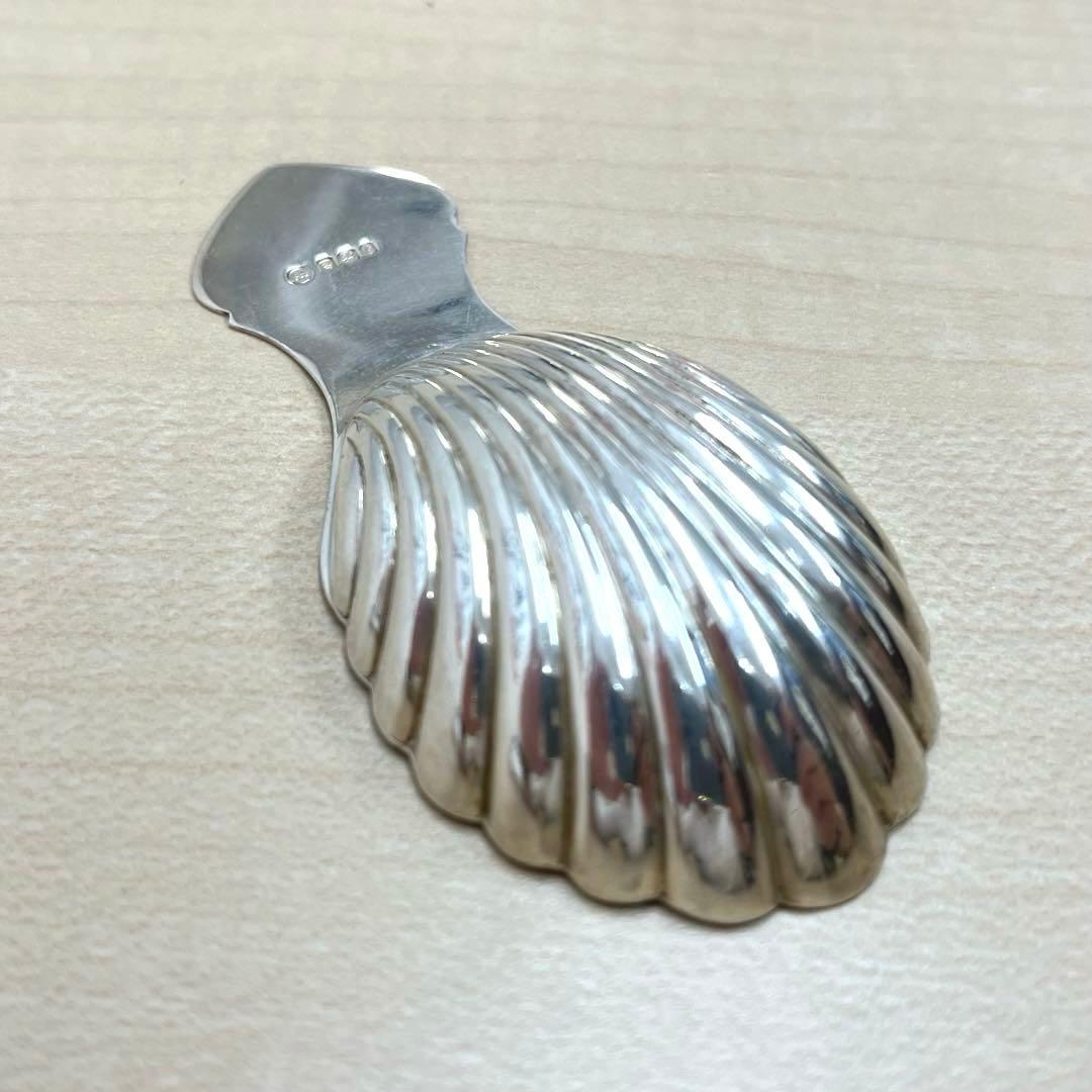 【T】フランクリン ハワード シェル型 銀製ティーキャディースプーン レトロ