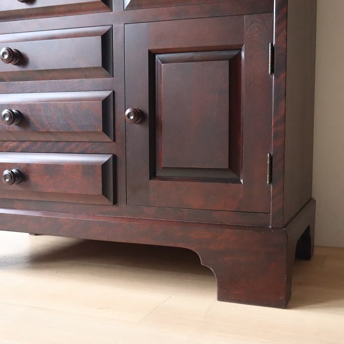 北海道民芸家具 ライティングビューロー カバ材 チェスト 日本製