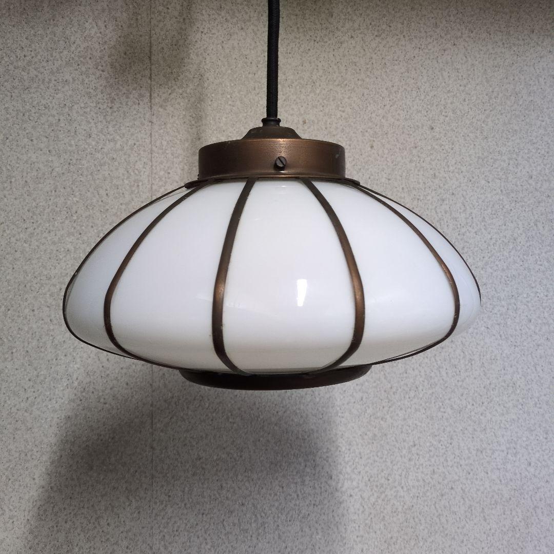 ペンダントライト ぼんぼり照明 ミルクガラス 大正ロマン 昭和レトロ