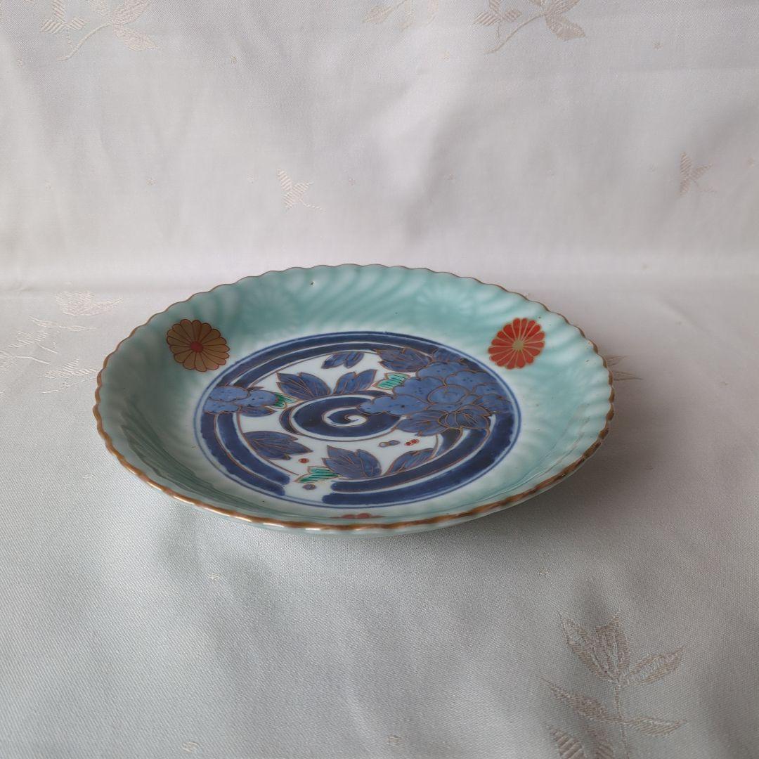 古伊万里 七寸皿 ① 色絵 青磁 菊文様 江戸期 - メルカリ