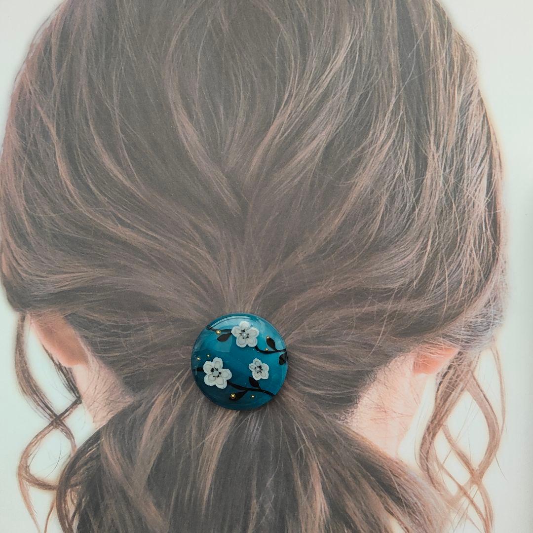 【906】ハンドメイド　レジン　ヘアゴム　ポニーフック
