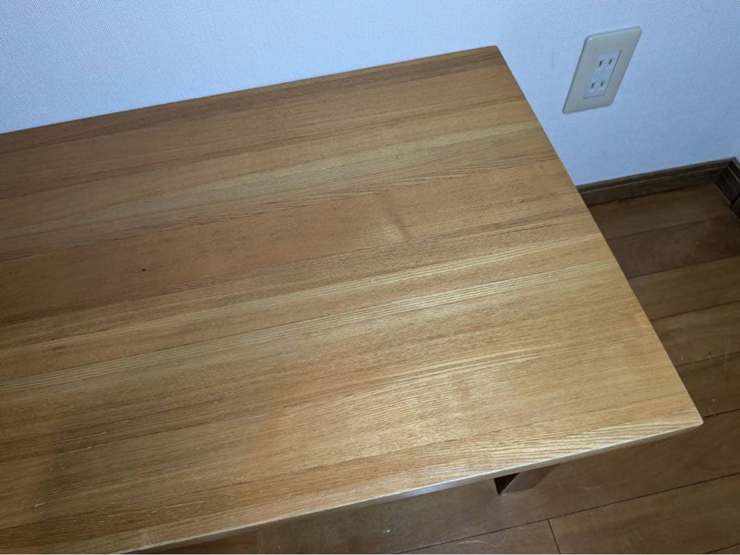 ■送料込■無印良品 木製ローテーブル 引出し センター机デスク タモ材天然木