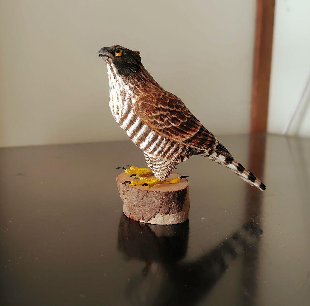 小さなバードカービング クマタカ 野鳥 木彫り