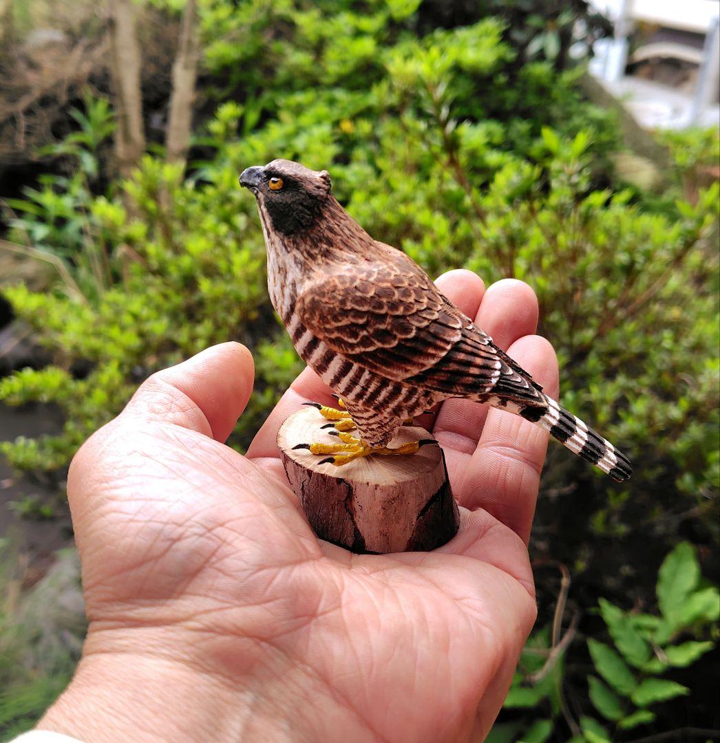 小さなバードカービング クマタカ 野鳥 木彫り