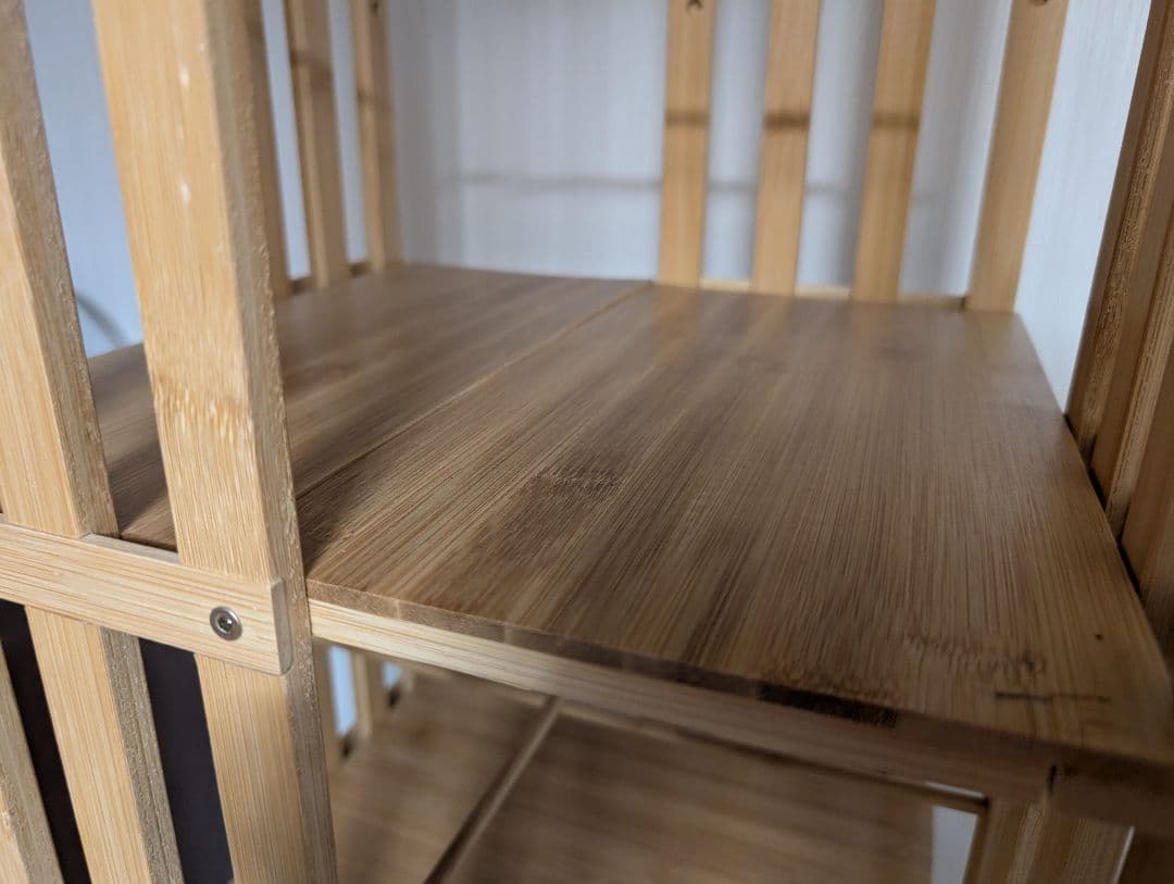 ★完成形★　大容量回転式本棚（竹製）