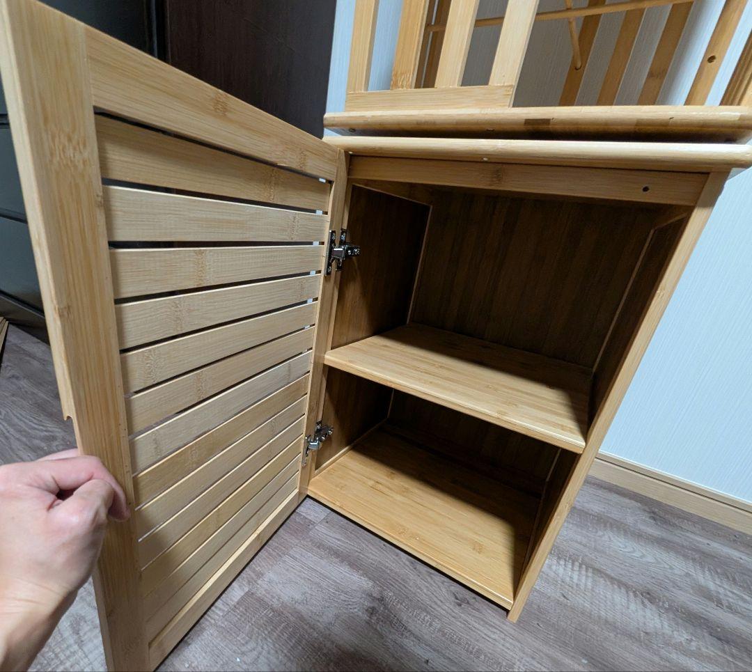 ★完成形★　大容量回転式本棚（竹製）