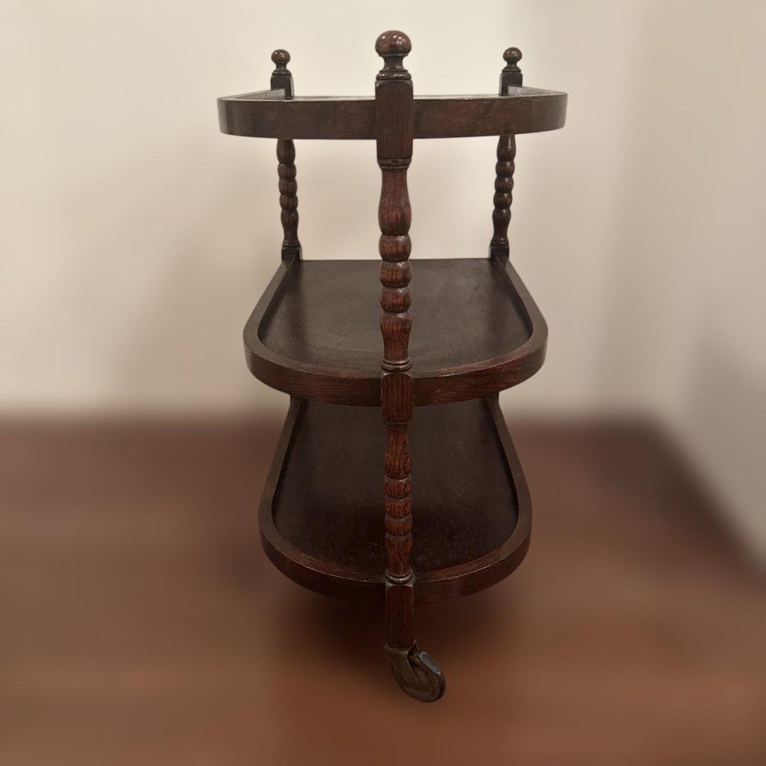 ロイズアンティークス 木製3段 キッチンワゴン ダークブラウン 英国アンティーク