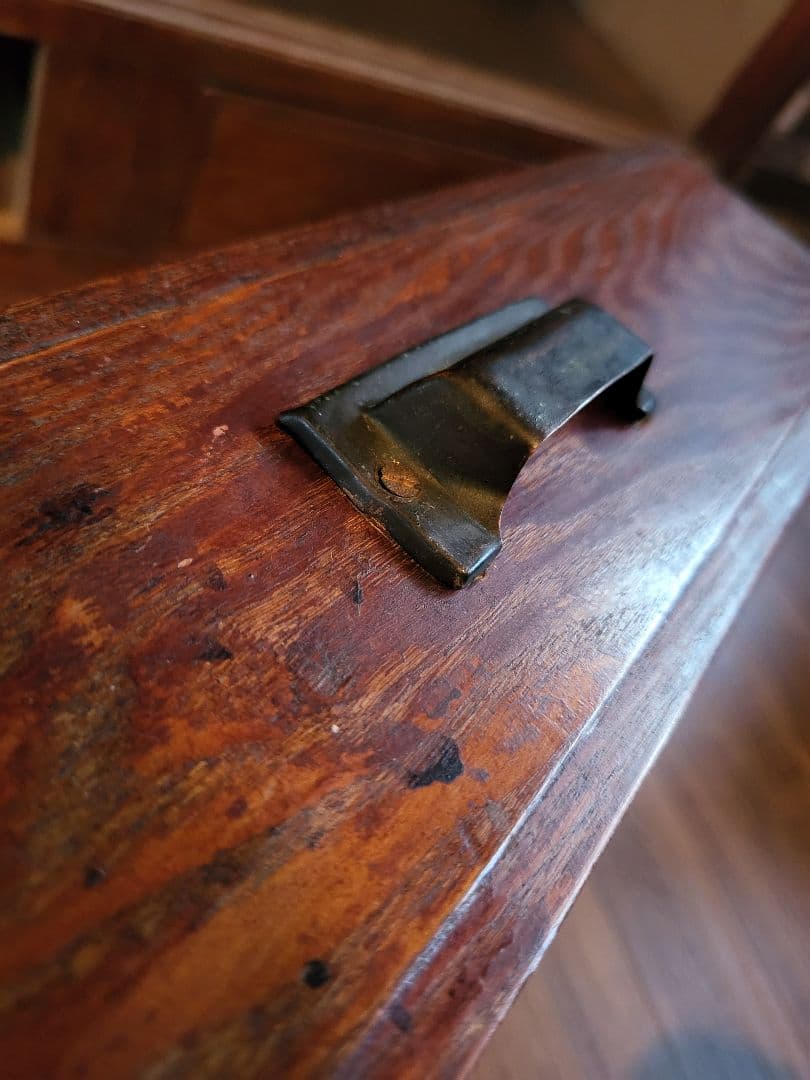 本棚　飾り棚　食器棚　収納棚　引き出し 2杯　ゆらゆらガラス　古家具