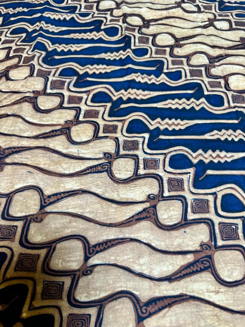 バリ島ヴィンテージバティック、手染め ベッドカバー 幅100cm、長さ119