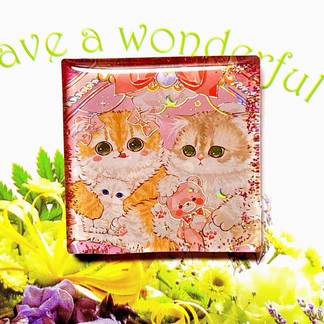 NO.452❤猫ちゃん3姉妹 Xmas❤レジンヘアゴム ブローチ