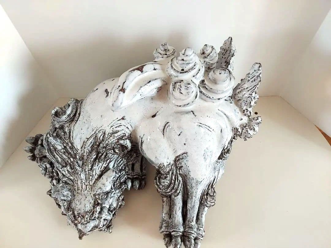 萩焼　 獅子の置物 　小久保凌雲作