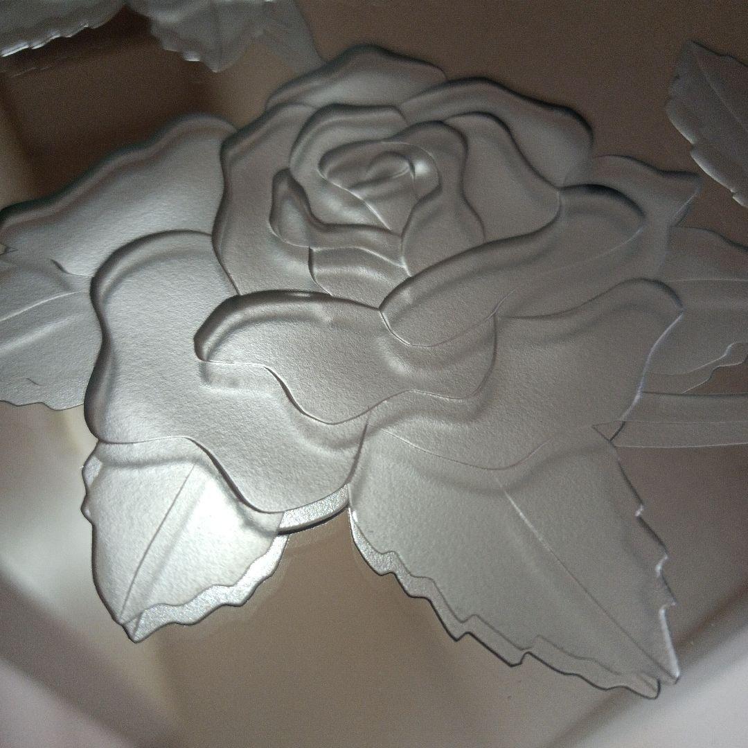 レトロアンティーク　壁掛けミラー　薔薇　エッチングミラー　木枠