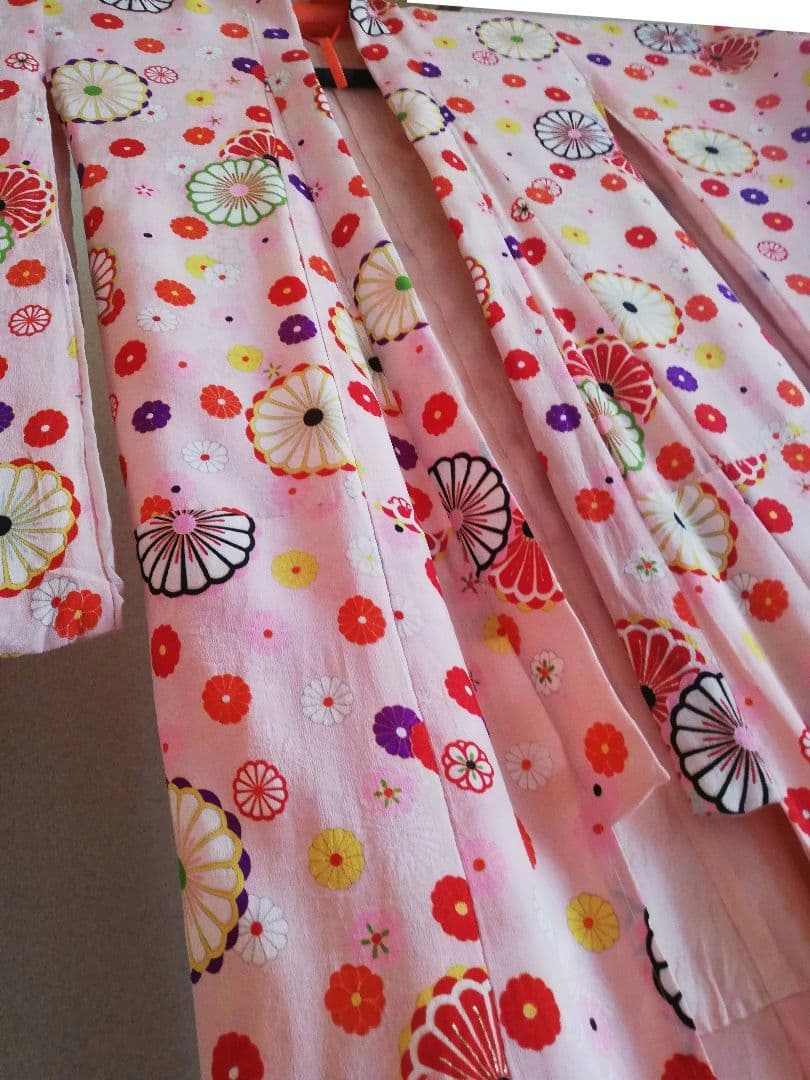 追❹　七五三　正絹　女の子　アンティーク　着物　お花づくし　レトロ　大正浪漫