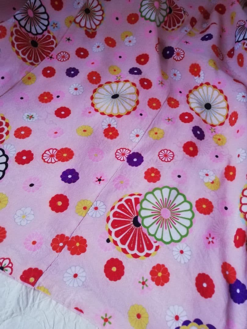 追❹　七五三　正絹　女の子　アンティーク　着物　お花づくし　レトロ　大正浪漫