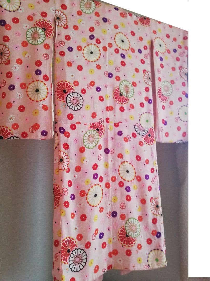 追❹　七五三　正絹　女の子　アンティーク　着物　お花づくし　レトロ　大正浪漫