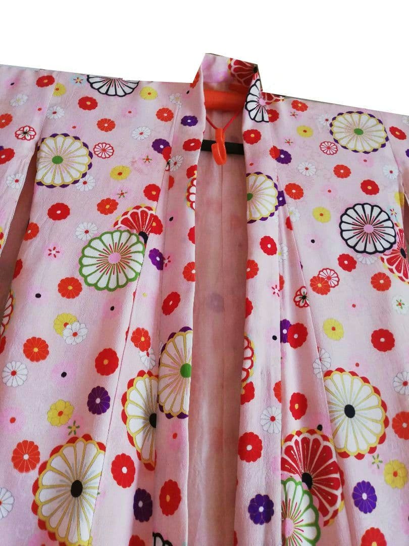 追❹　七五三　正絹　女の子　アンティーク　着物　お花づくし　レトロ　大正浪漫