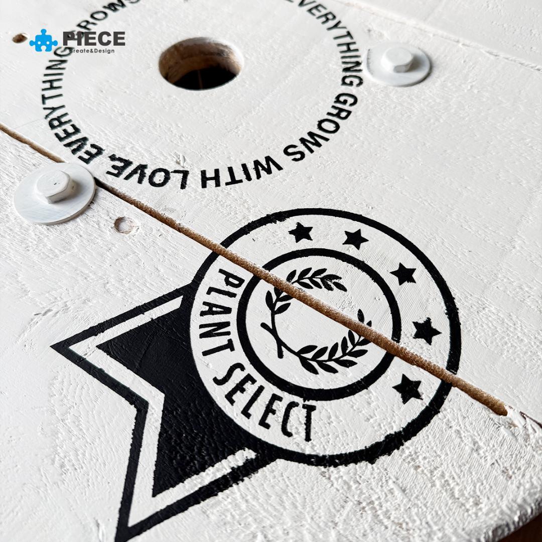 フラワースタンド 木製 ケーブルドラム 白 ヴィンテージ風 シャビー ナチュラル