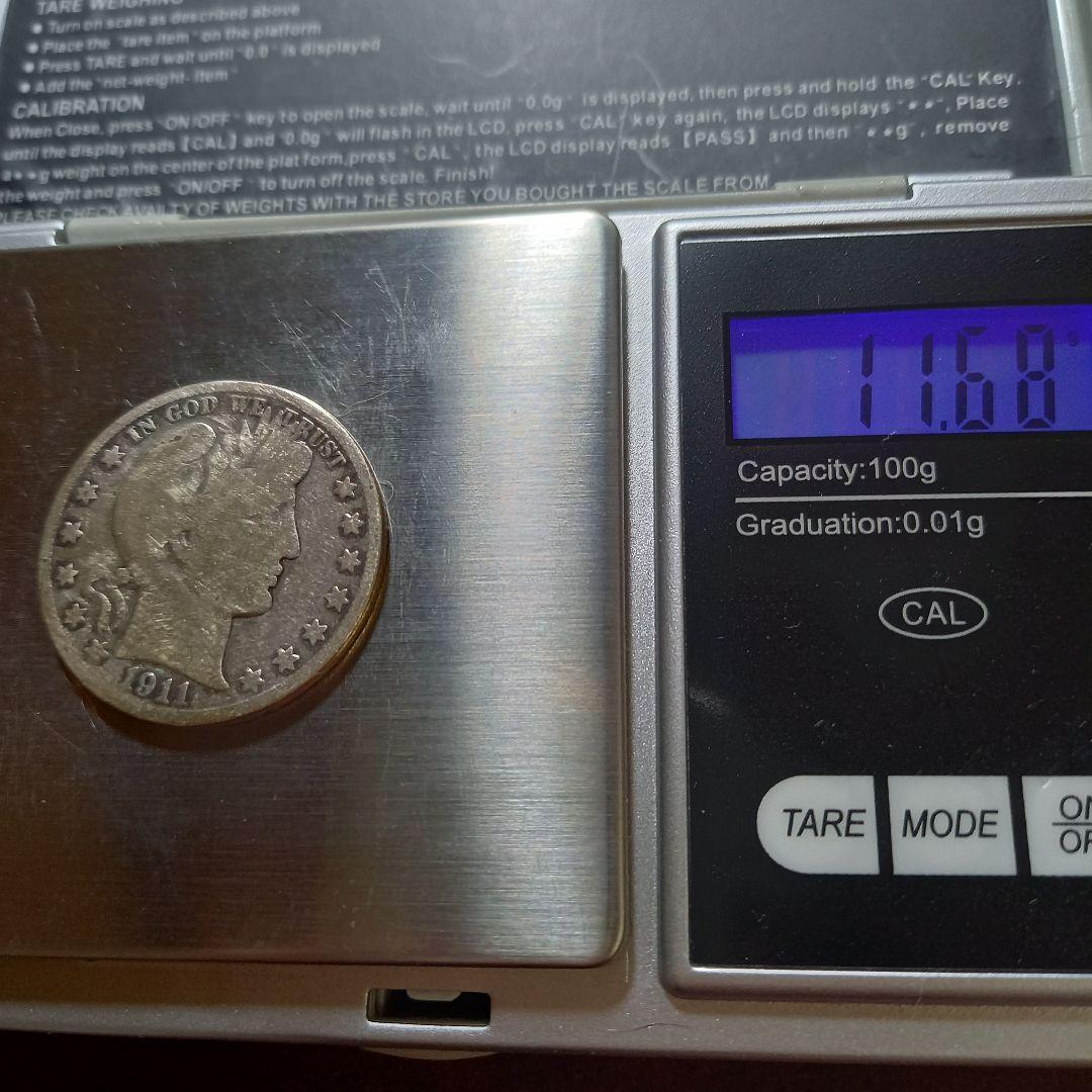 1911年 バーバーハーフダラー 銀貨 アメリカ - メルカリ