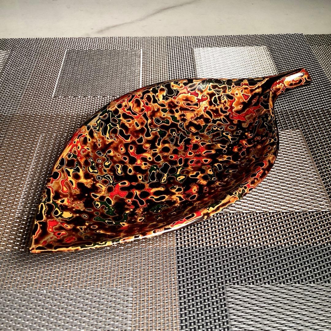 津軽塗　銘々皿　葉っぱ　5枚