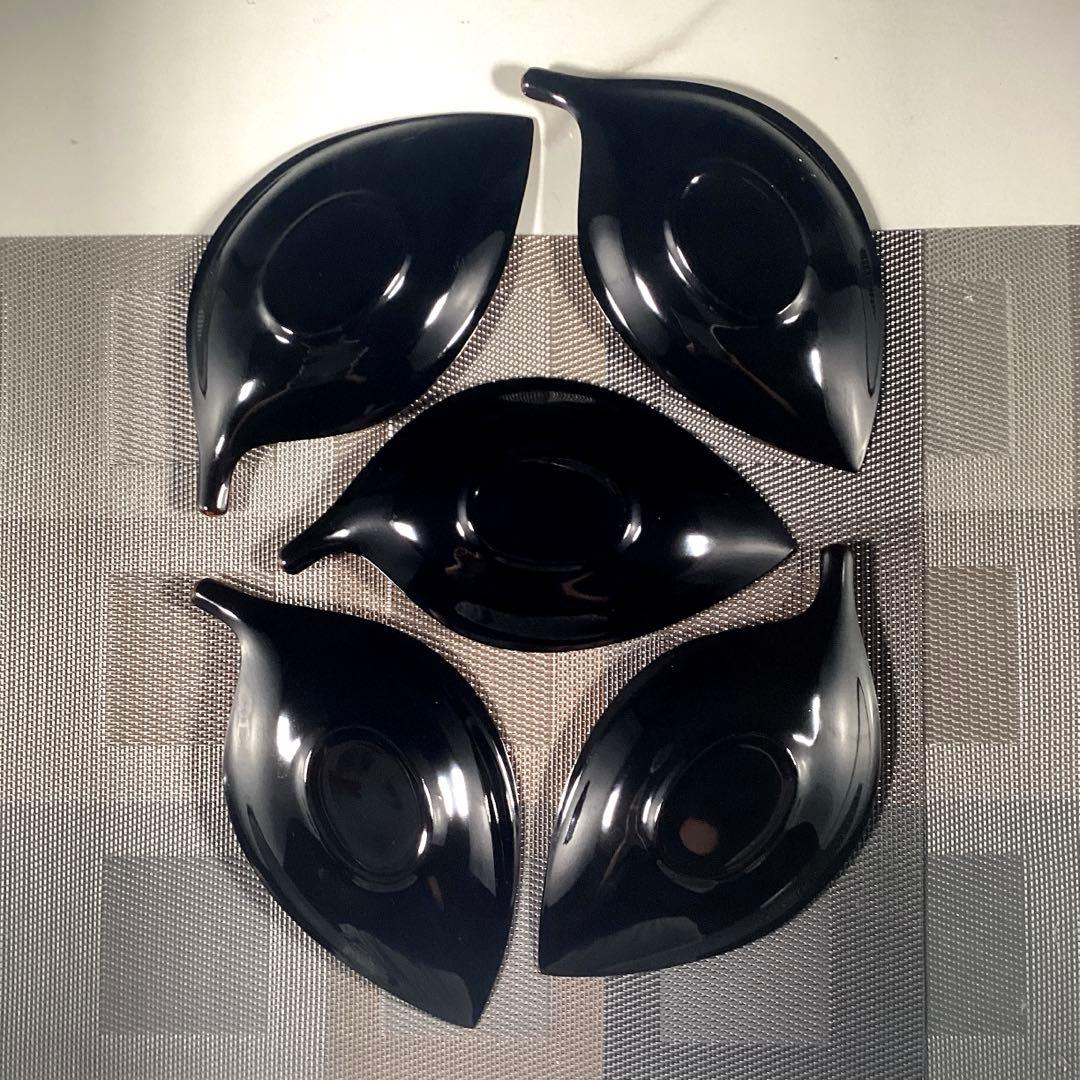 津軽塗　銘々皿　葉っぱ　5枚