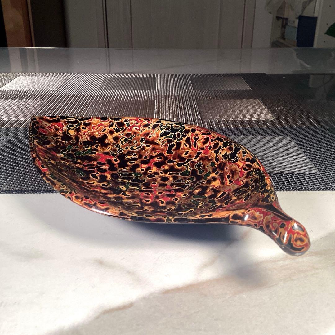 津軽塗　銘々皿　葉っぱ　5枚