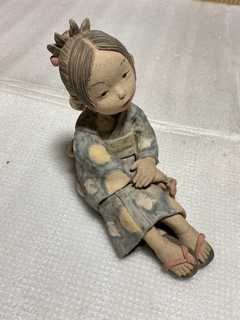 2002年／「つきうさぎ」陶器人形作家・そう。【新品未使用品】。