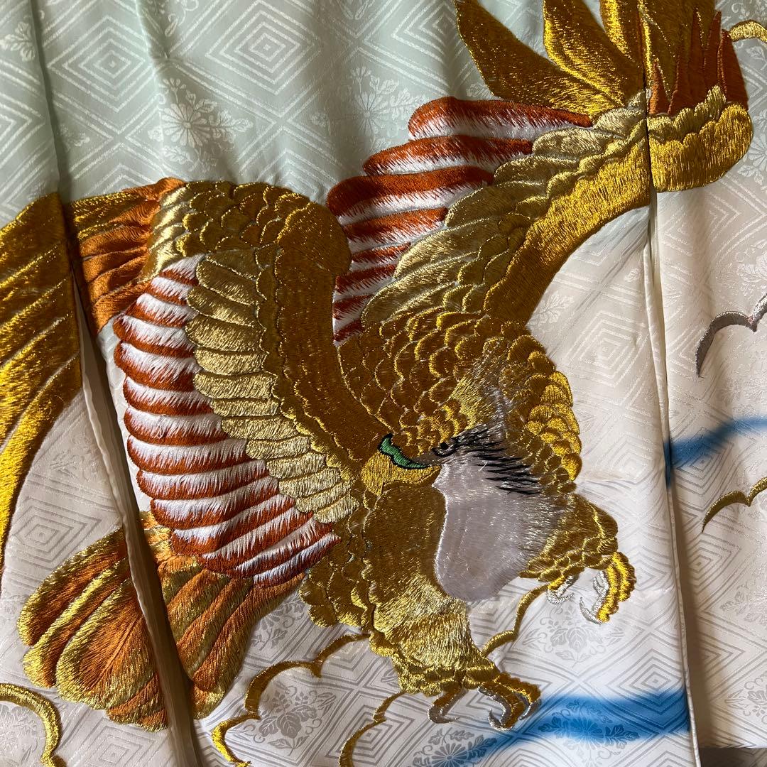 【訳あり】お宮参り 七五三  スカイブルー×金糸鷹