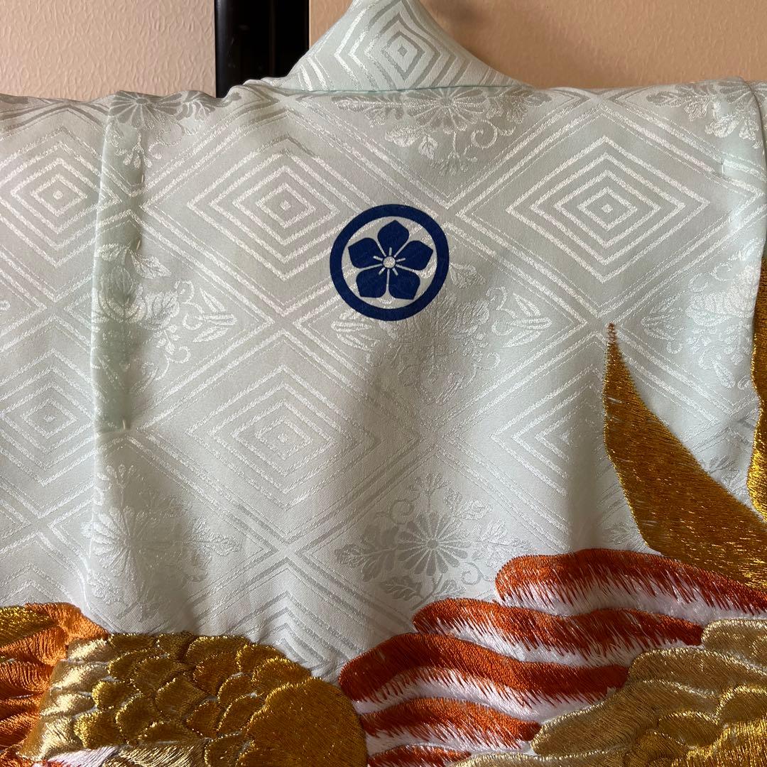 【訳あり】お宮参り 七五三  スカイブルー×金糸鷹