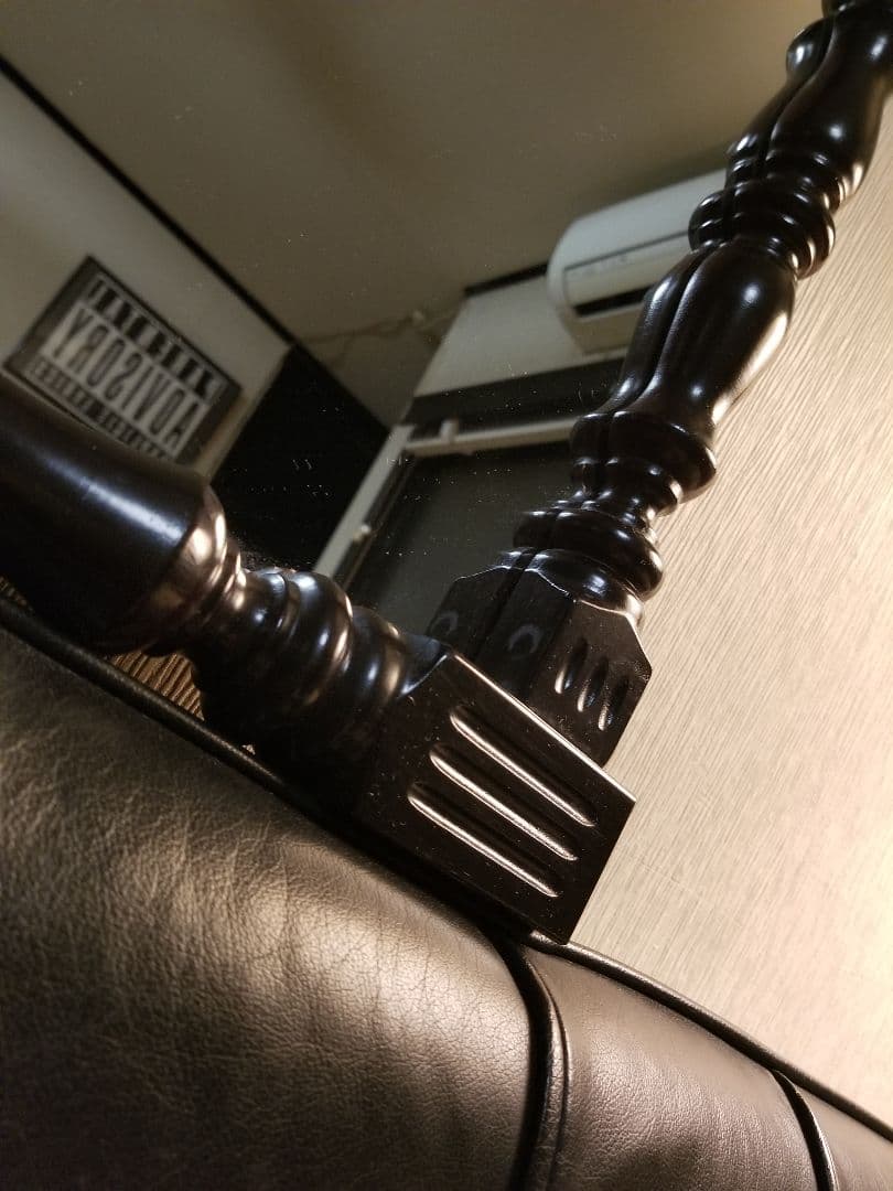 希少　ゴシック　ヴィンテージ　チーク　無垢材　スピンドル　額装　ウォールミラー