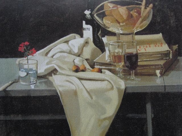 小磯良平、【パンとブドー酒】、希少な大判額装用画集より、美品、新品額装付