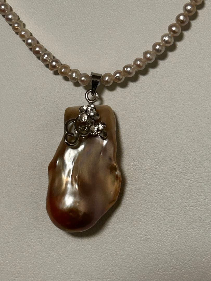 ハンドメイド 真珠 シェル ネックレス