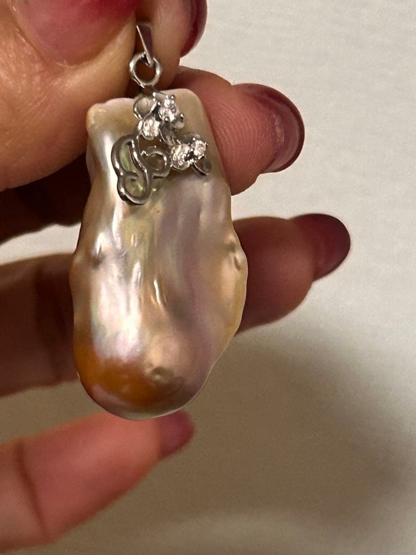 ハンドメイド 真珠 シェル ネックレス