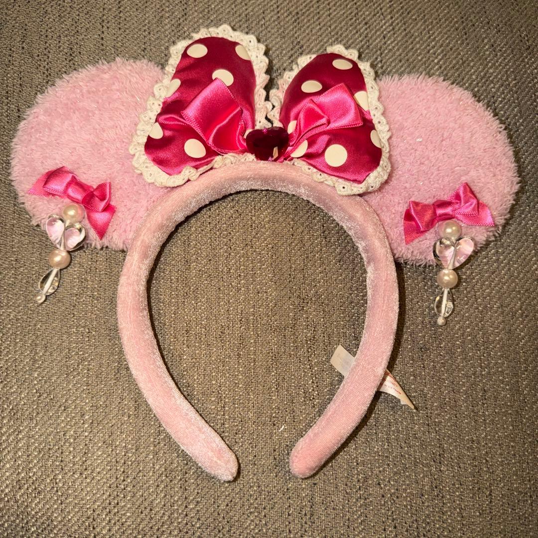 ディズニー ミニー イヤリングカチューシャ ピンク - メルカリ