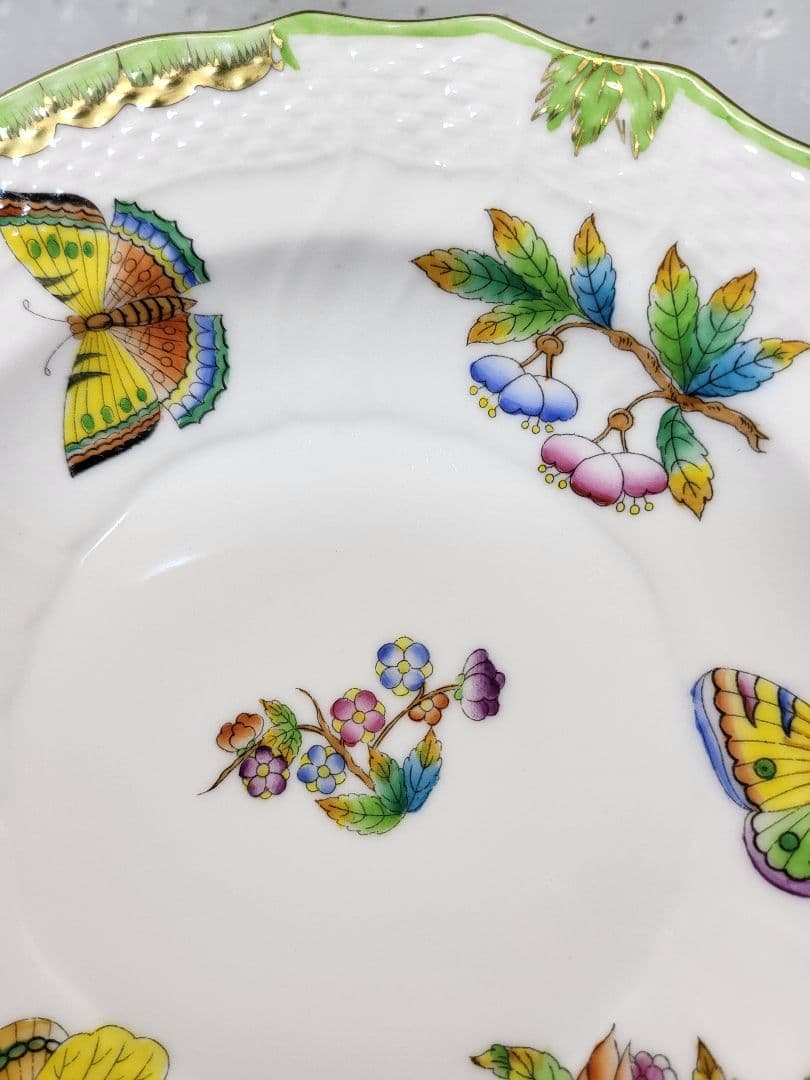2枚✨ヘレンド ヴィクトリアブーケ サラダ デザート プレート19 皿 花蝶②