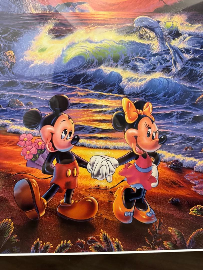 クリスチャンラッセン×ディズニー ミッキーとミニーの夕日絵画 - メルカリ
