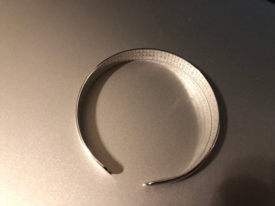 高純度'純銀(999刻印) ブレスレット＃「智慧」彫りの輪